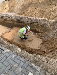 Proefsleuvenonderzoek Kerkstraatde Hoevert Vondst IJzertijdaardewerk bij aanleg