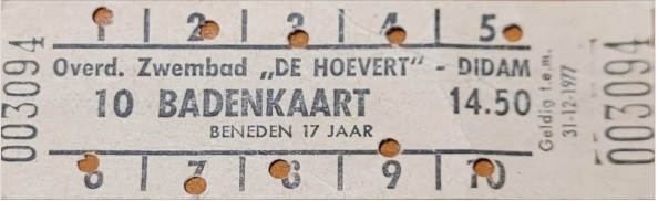 10 badenkaart Zwembad De Hoevert